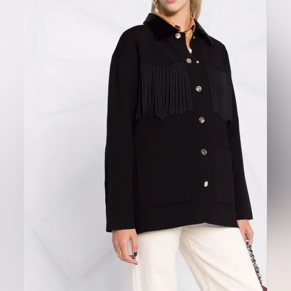 Sandro Music Fringe Shirt Jacket Size 1 Small (see measurements) - Picture 3 of 15